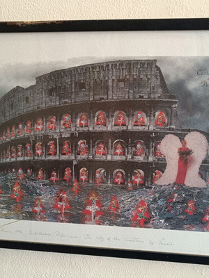 Artistic framed print of the Colosseum Rome 1996 used