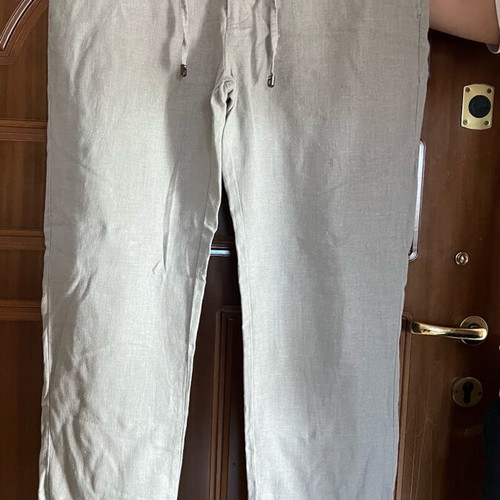 Navy & Green Linen Chinos Pants like new, beige, modern fit