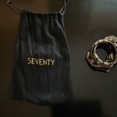 Seventy leather thin boho belt like new with studs and chain