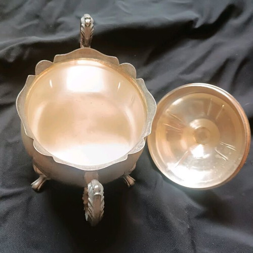 Vintage silver-plated vessel like new, ornate collectible with hallmark