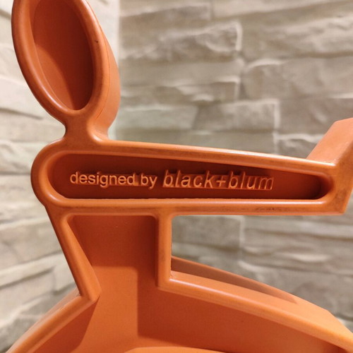 Doorstop "James the Doorman" like new, orange