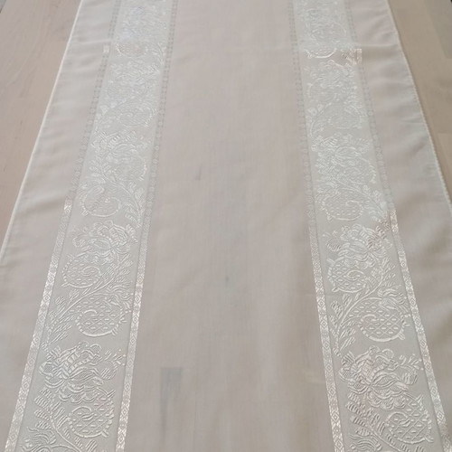 Table runners with macramé and handmade fringes, new, set of 2