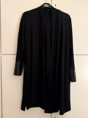 Celestino jacket and blouse set like new, black with leather detail M/L