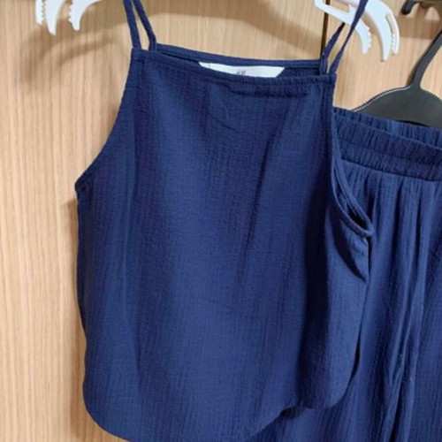 H&M Kids Summer Set Pant and Top Size 134 Like New, Blue