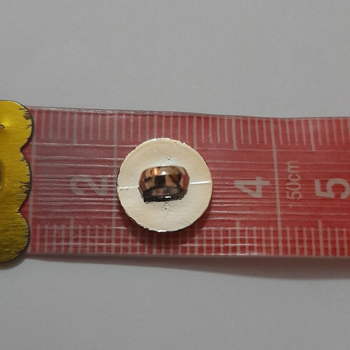 Metal decorative buttons used, set of 5, gold color