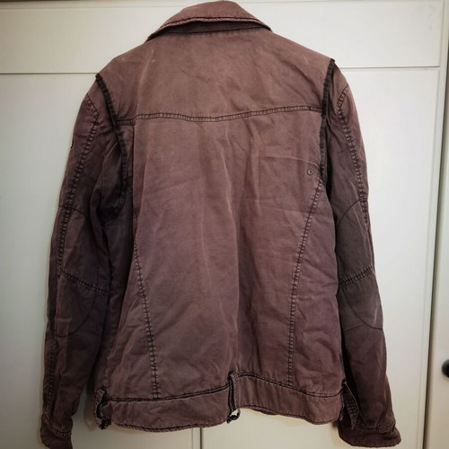 Men's jacket used, 100% cotton, gray and red, size L