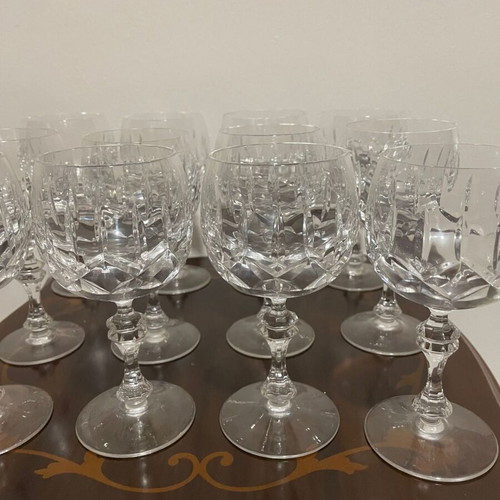 Crystal Wine Glasses Set of 6 New Vintage 15x7.5 cm