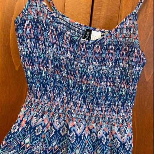 H&M Divided Ethnic Aztec Mini Smocked Sundress Size EU 38 Like New