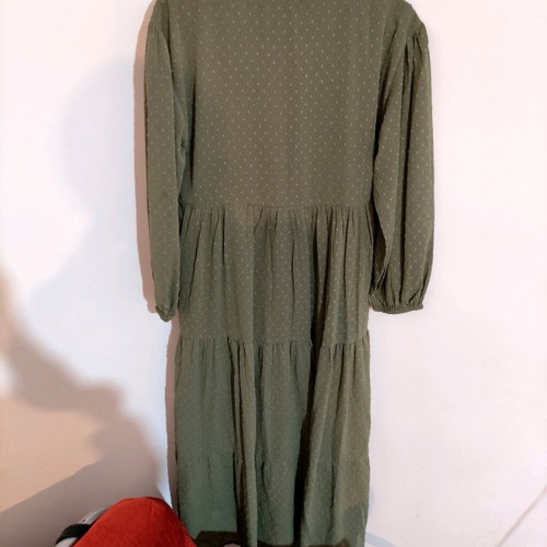 Khaki long A-line dress Stradivarius like new