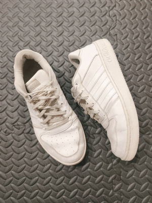Adidas men's white leather sneakers size 44.5 like new