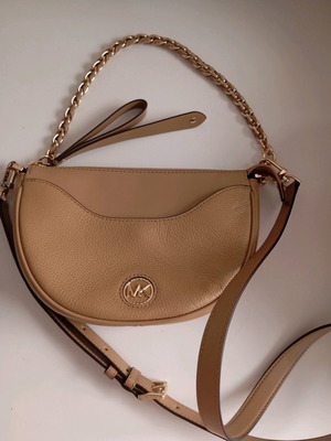 Michael Kors leather crossbody bag beige like new