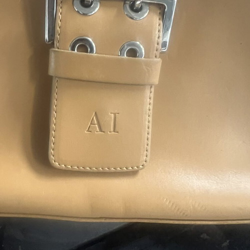 Artisti Italiani leather shoulder bag, camel