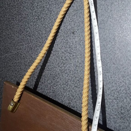 Mid-Century Modern wall clock like new with rope and wood