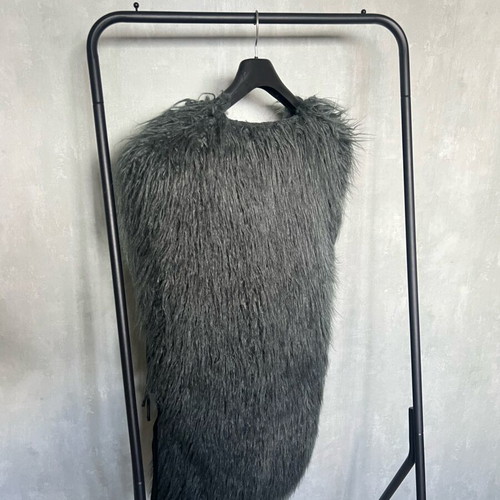 Pause Jeans vest with faux fur used, dark black-green