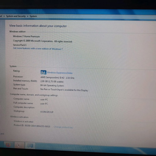 Toshiba Satellite L450D-12J μεταχειρισμένο με Windows 7