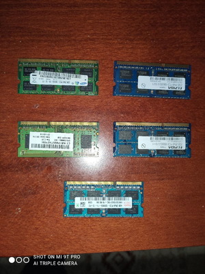 Μνήμες ram ddr3 για λάπτοπ. τέσσερις 2g και μία 4gb. πωλούνται όλες μαζί
