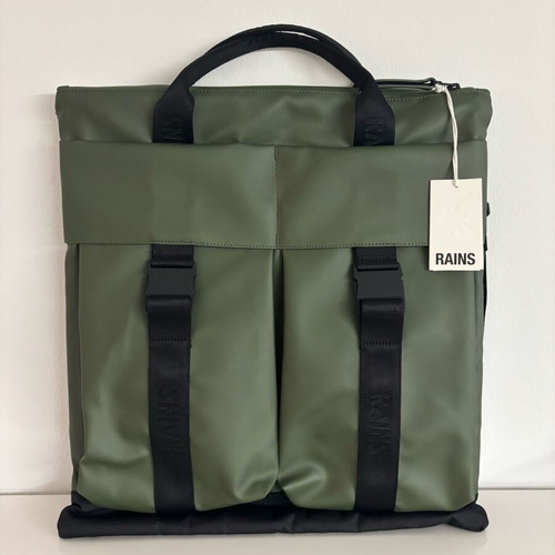 Tote bag Rains new, green, waterproof with adjustable strap