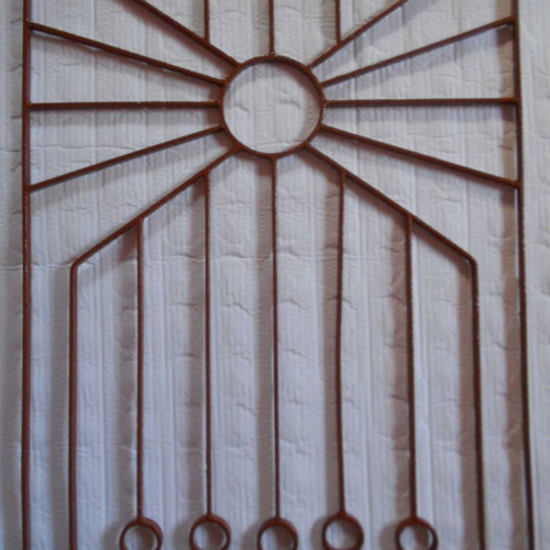 Handmade iron composition for wooden exterior door used 0.60x1.08 m