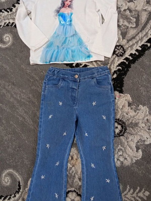 Lc Waikiki bell-bottom jeans and princess top set like new