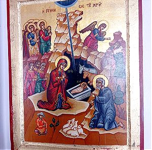 Μεγάλη βυζαντινή εικόνα 58*44 Η Γέννησης