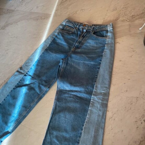 Stradivarius flared two-tone blue jeans, comfortable low-rise