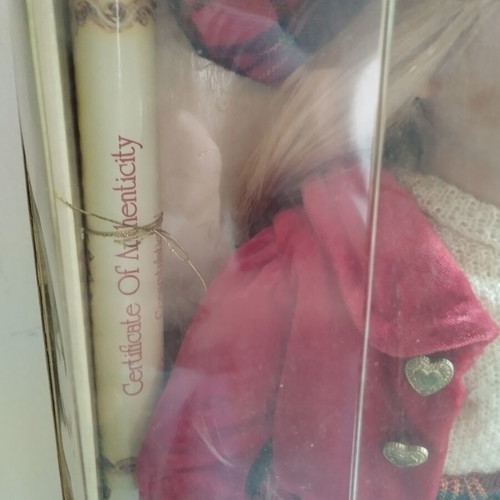 Collector's Choice DanDee Porcelain Doll like new, tartan plaid outfit