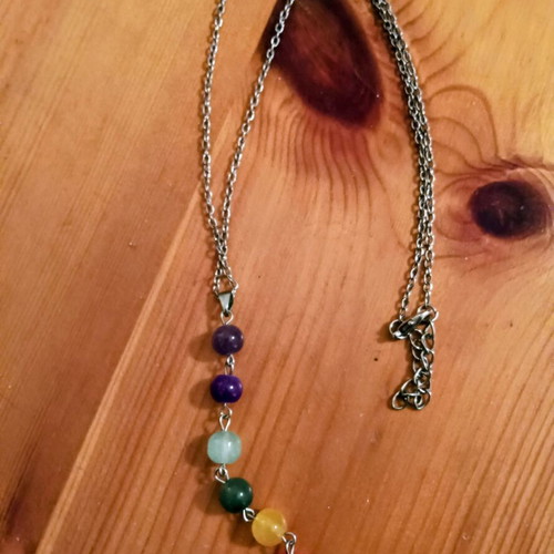 Necklace with 7 chakras new, 45+5 cm