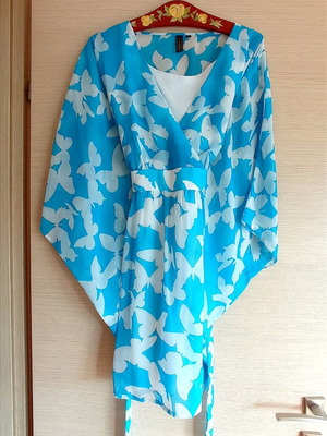 Butterfly tunic used, blue, size L