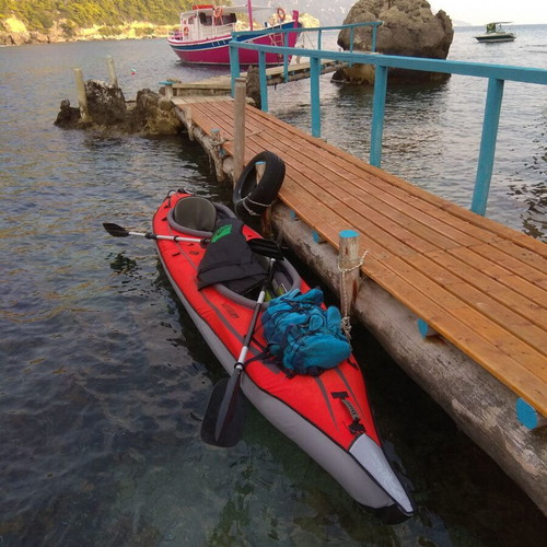 Advanced Elements AE 1007 inflatable kayak with double deck and accessories