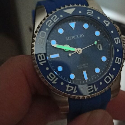 Mercury Seadive Swiss automatic watch new, blue