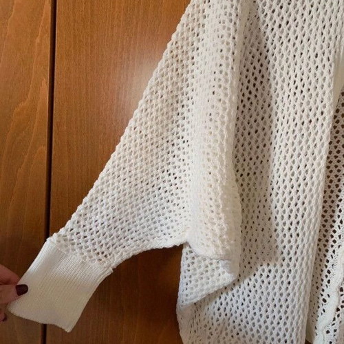 Cardigan with mesh new, white one size