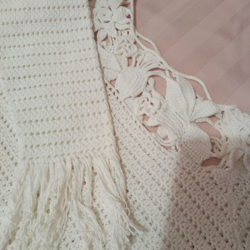 Handmade blouse used, cotton, white