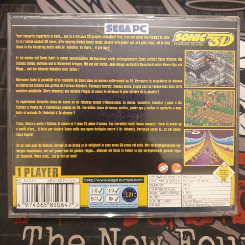 Sonic 3D: Flickies' Island PC CD-ROM used with manual