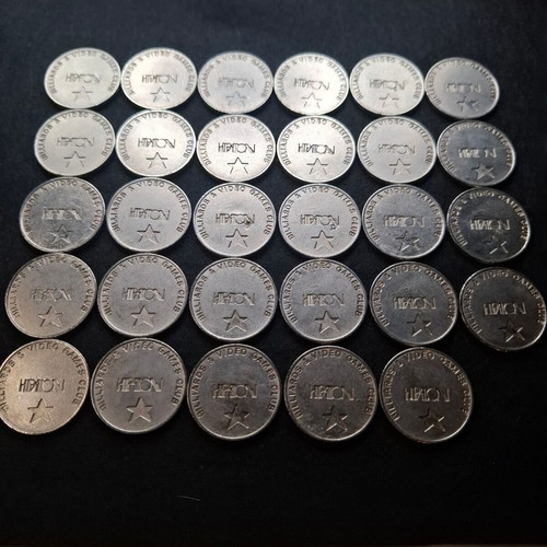Metal tokens used, pack of 29, for video games and billiards