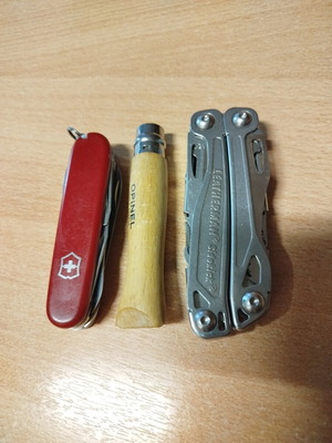 Leatherman Sidekick, Victorinox Swiss και Opinel No6 μαχαίρια σαν καινούργια