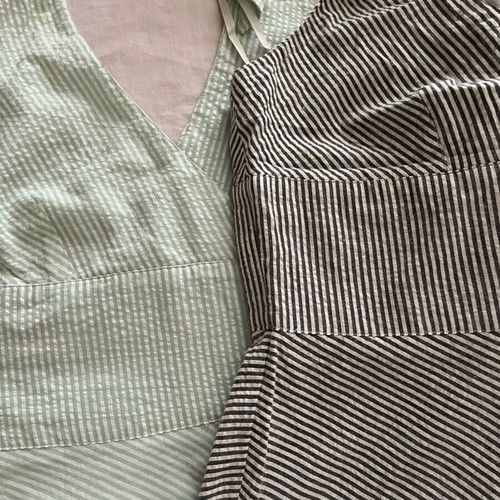 H&M backless dresses size 42 like new, gray and soft green