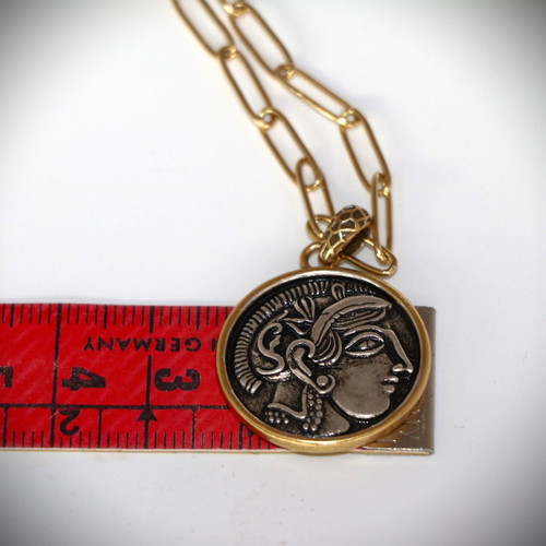Ancient Tetradrachm Athena Head Silver Replica Pendant new