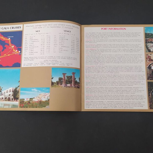 Sun Line cruise ships brochure 1970 Stella Maris Oceanis Solaris