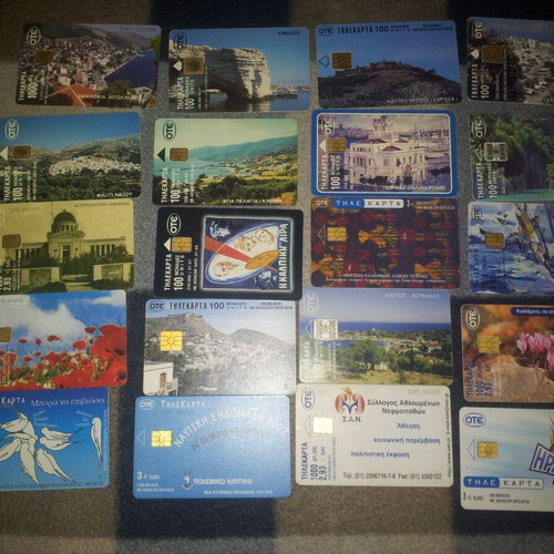 Phone cards used, pack of 20 pieces