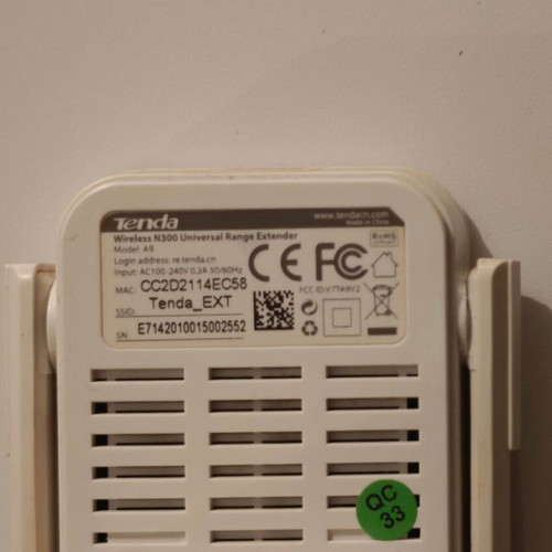Tenda A9 WiFi Extender Single Band 2.4GHz 300Mbps