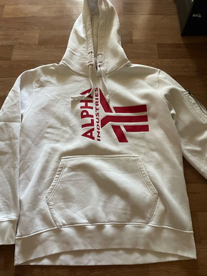 Alpha Industries men's hoodie like new, size L, white