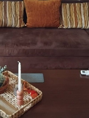 Corner sofa bed with storage and coffee table used