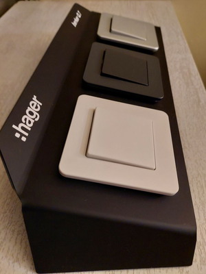 Hager 3 Berker Q.7 switches new in collectible packaging with frames