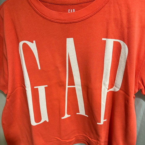 GAP Cropped T-shirt like new, coral red, cotton, XS