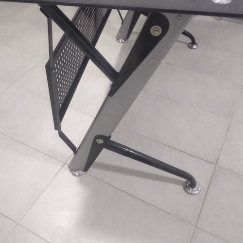 Glass desk used 60x120 cm, metal and glass