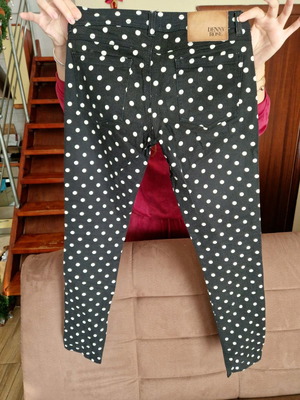 Denny Rose polka dot pants used, size small, black white