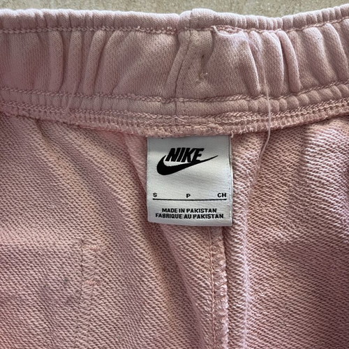 Nike Sportswear pink shorts with multicolor embroidered logo, size S