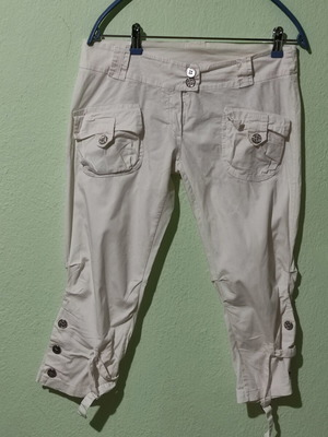 Women's cotton pants like new, white, size M