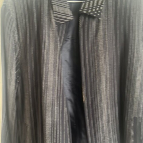 Summer jacket used with zipper, medium, black-white with thin stripes
