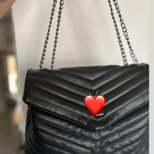 Branded black quilted shoulder bag large size, new, 70% leather